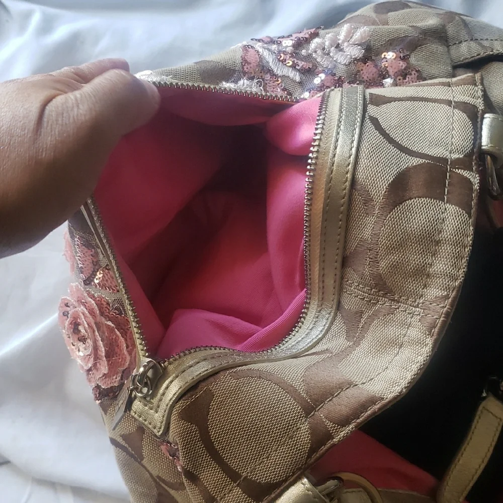 Coach Brown and Pink Travel Bags with Signature Monogram Personally Restored - Picture 10 of 14